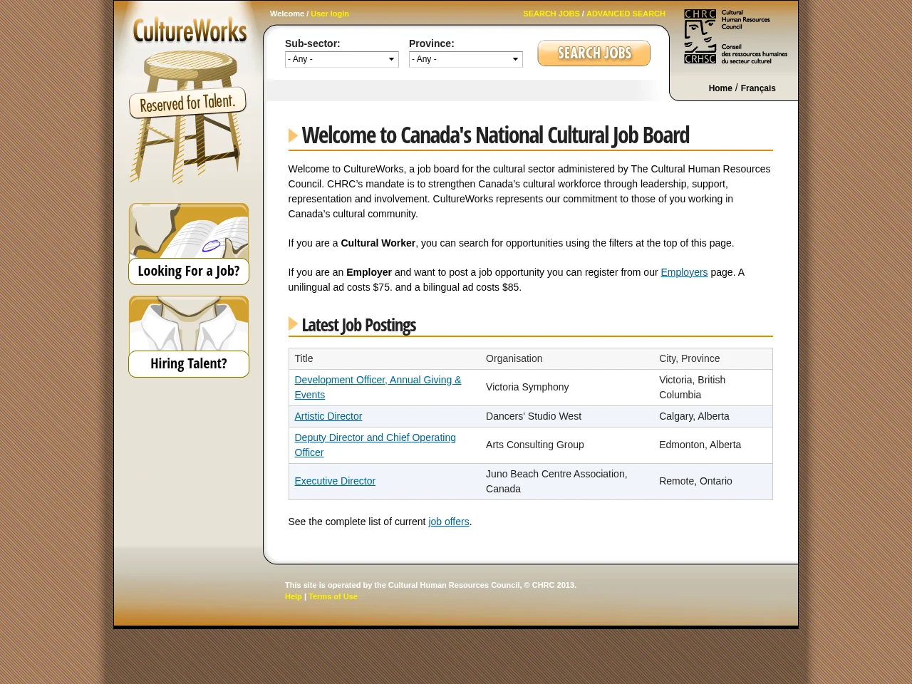 CultureWorks website screenshot