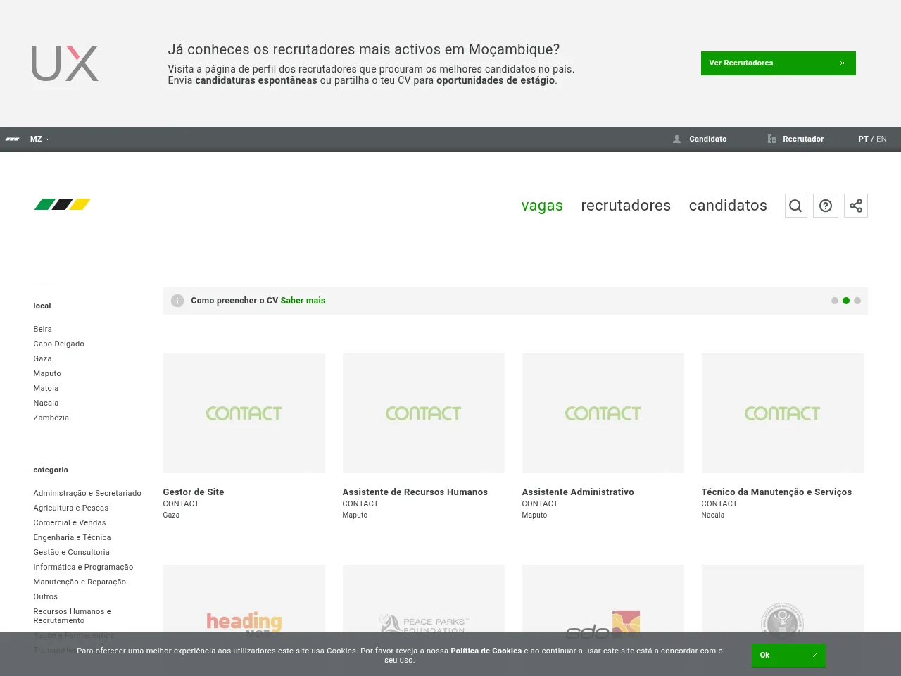 emprego website screenshot