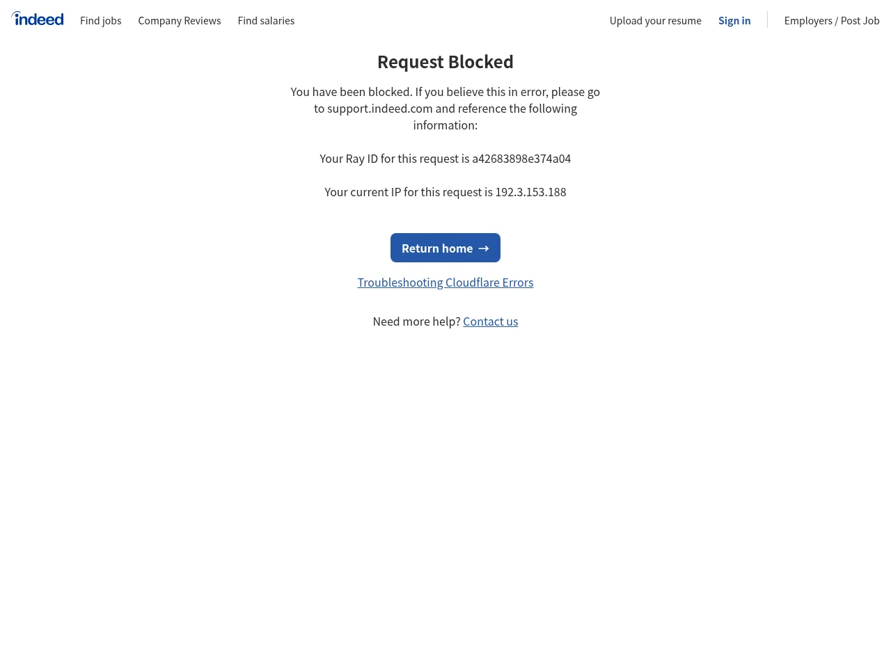 Indeed screenshot Indeed website screenshot