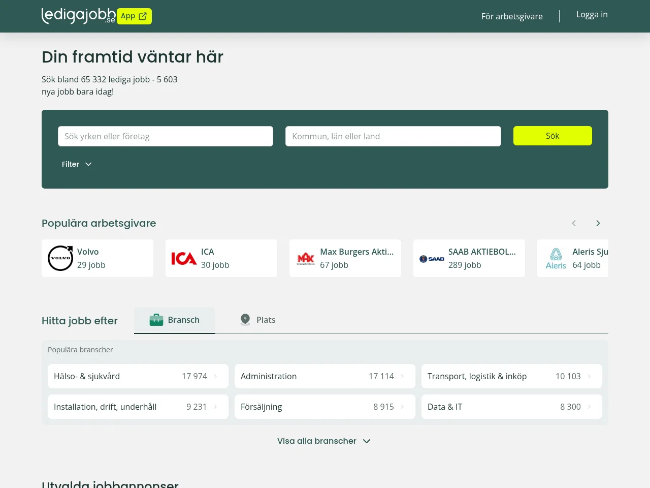 Ledigajobb screenshot Ledigajobb website screenshot