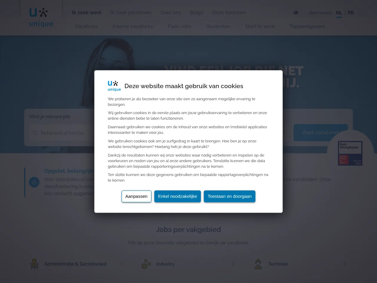 Unique website screenshot