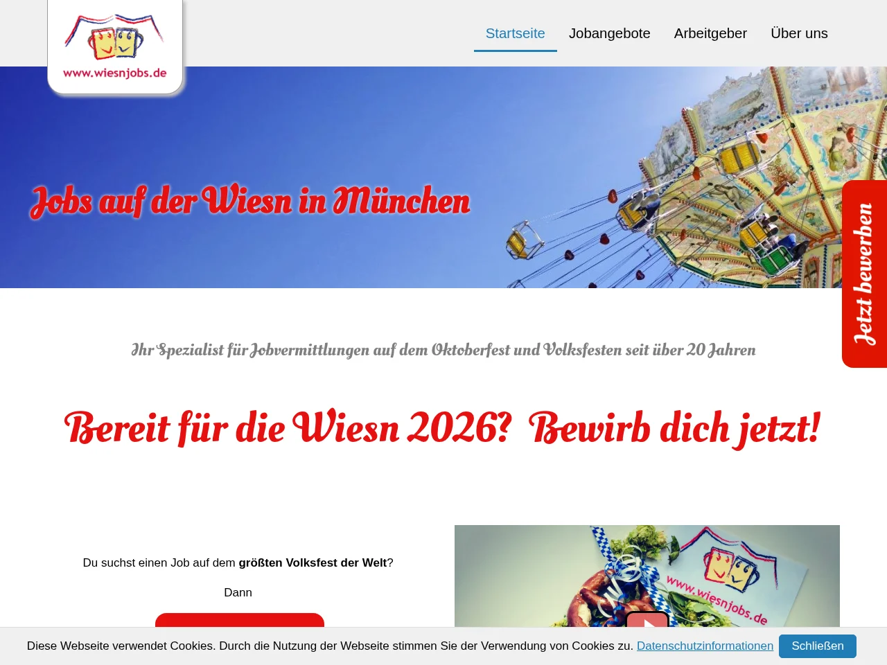 Wiesnjobs website screenshot