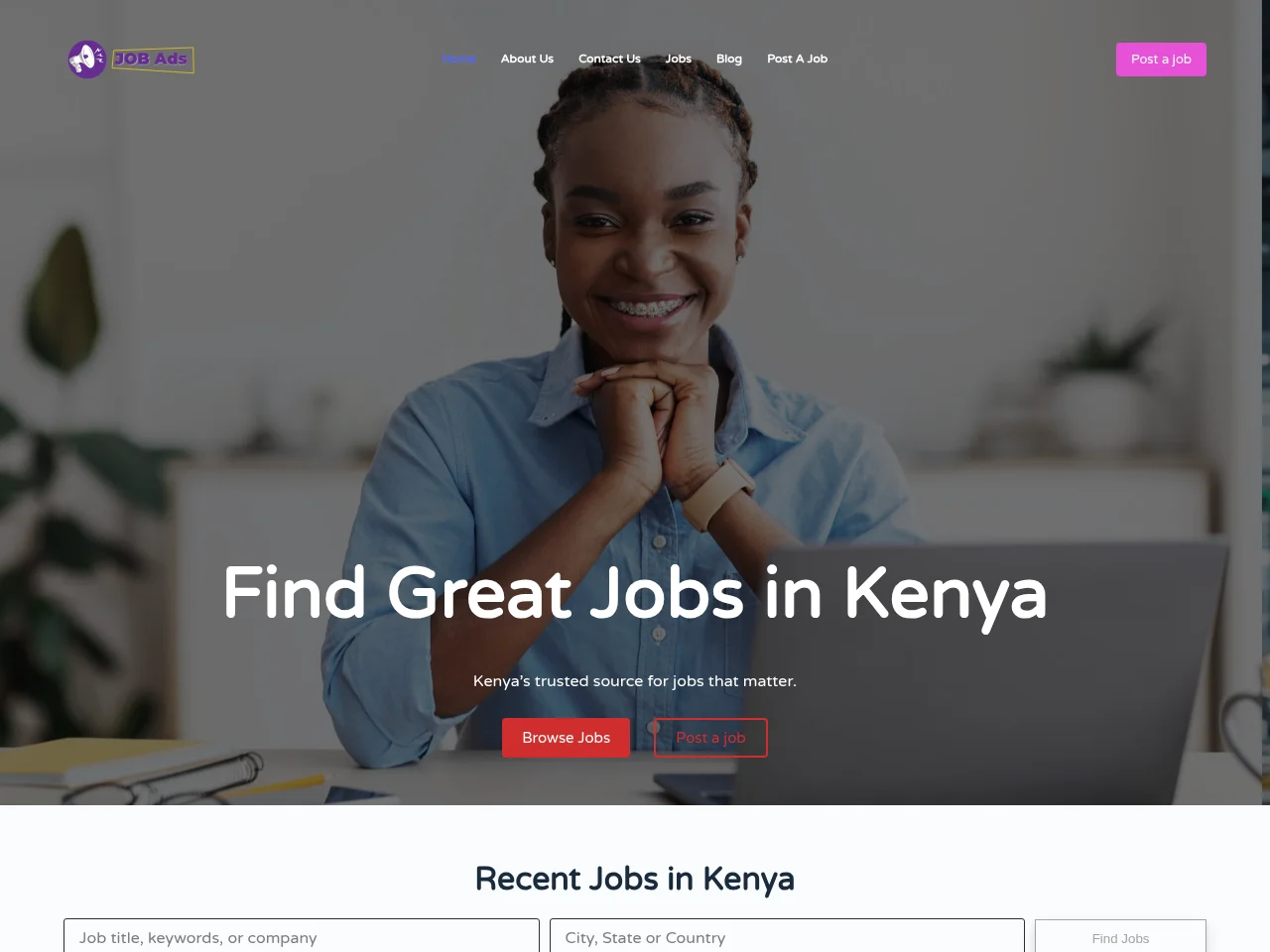 JobAdverts Kenya screenshot JobAdverts Kenya website screenshot