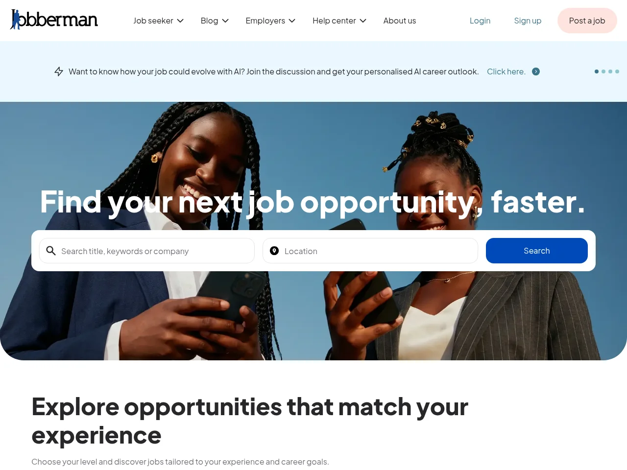 Jobberman screenshot Jobberman website screenshot