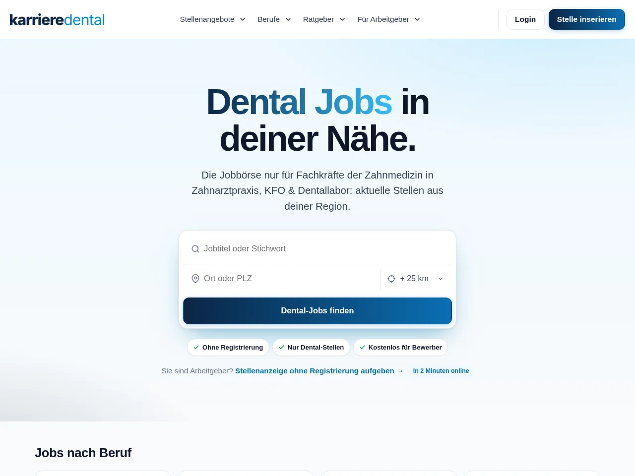 KarriereDental screenshot KarriereDental website screenshot
