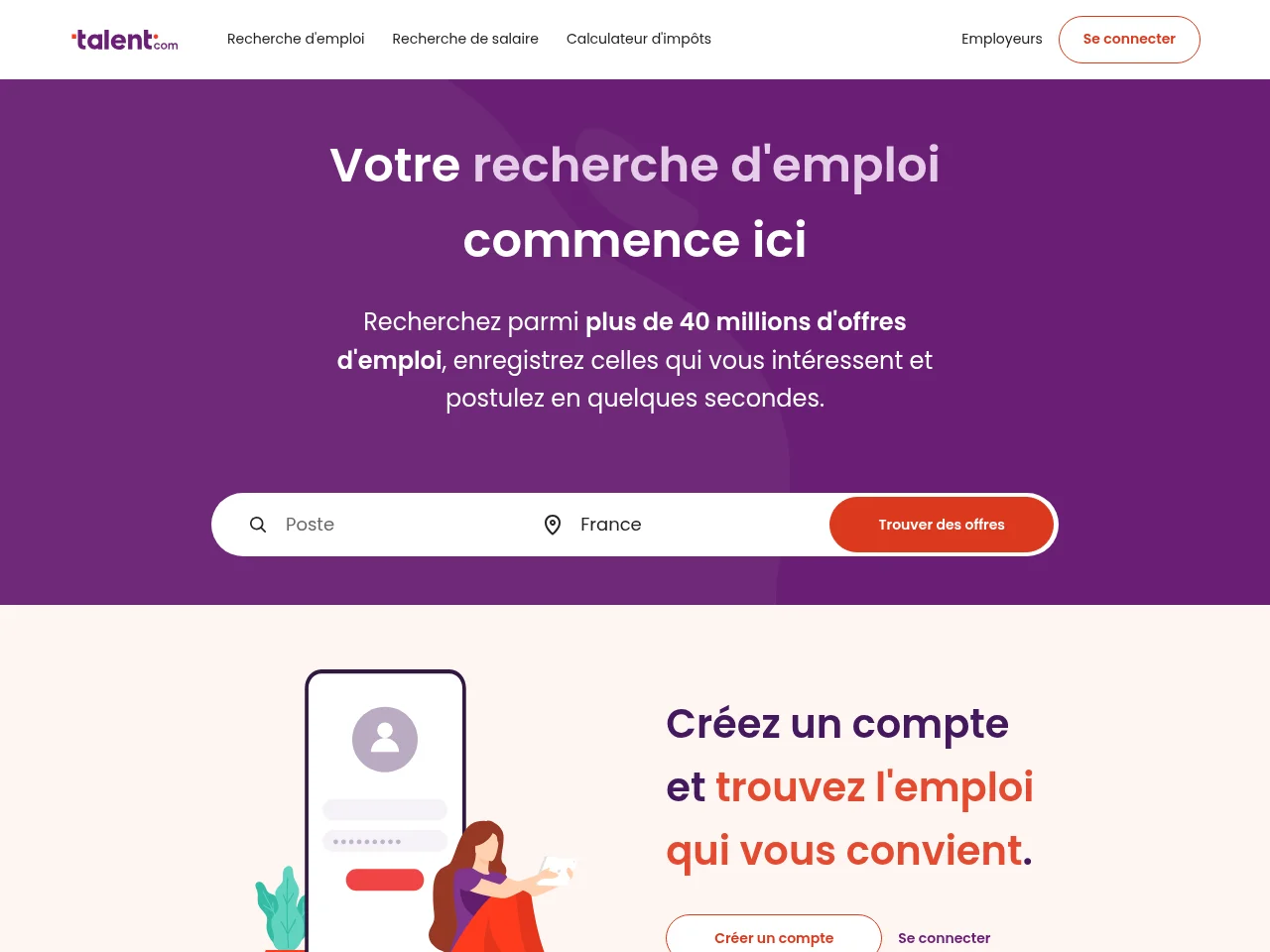 Talent website screenshot
