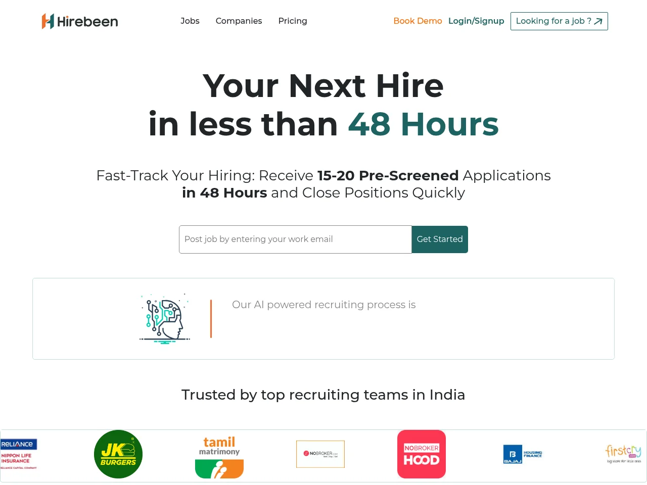 HireBeen screenshot HireBeen website screenshot