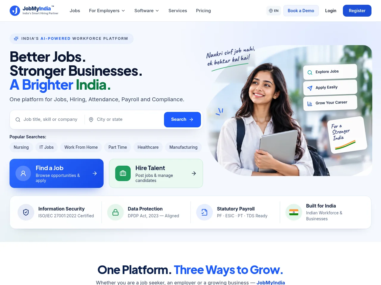 JobMyIndia screenshot JobMyIndia website screenshot
