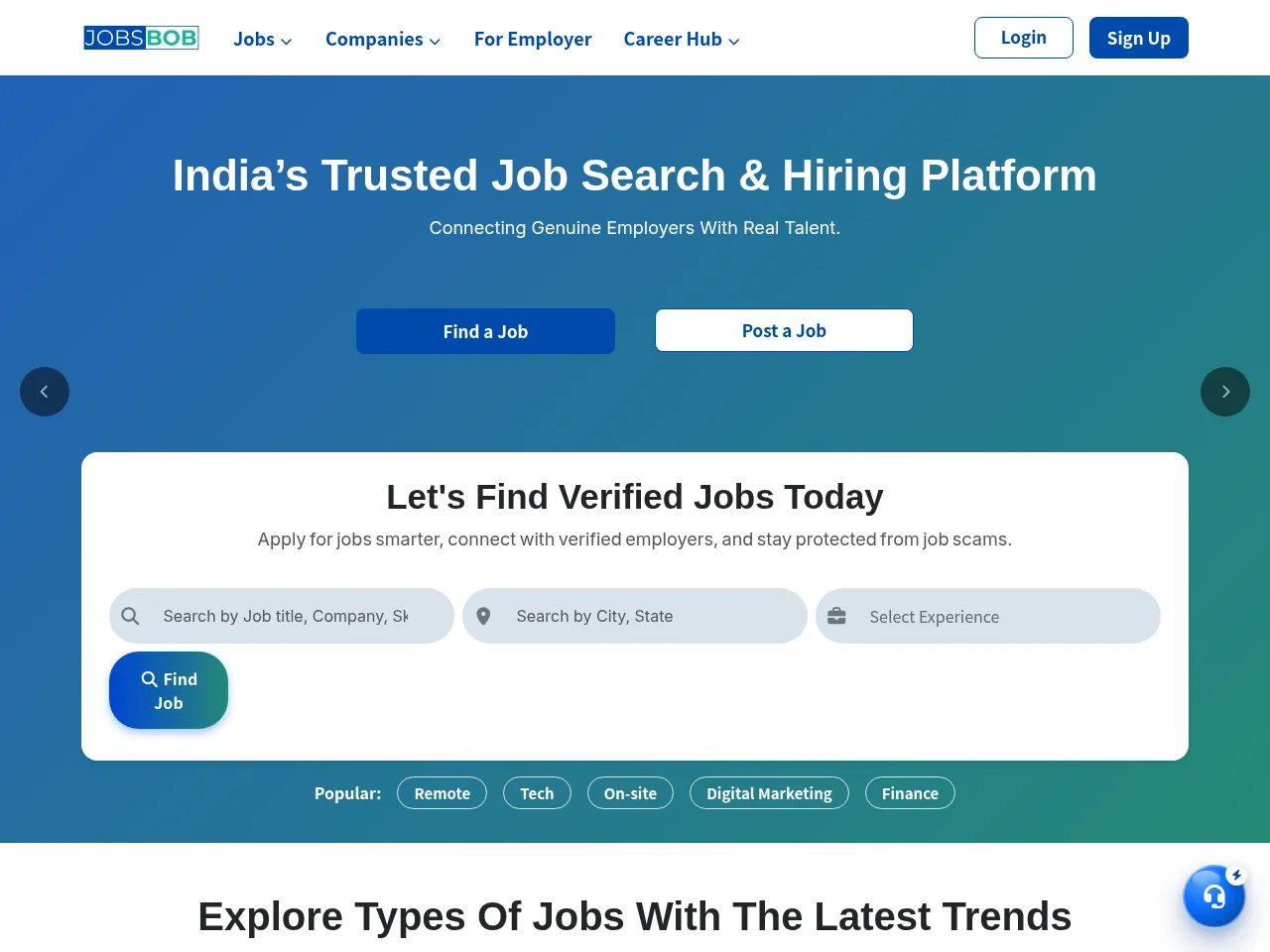 JobsBob website screenshot