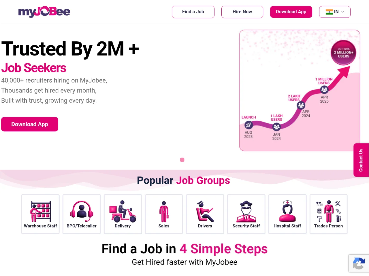MyJobee website screenshot