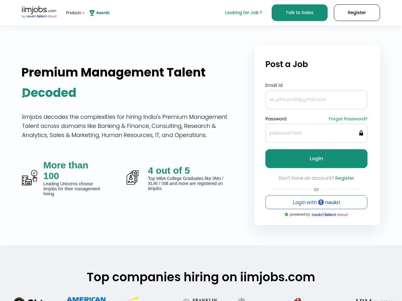 iimjobs screenshot iimjobs website screenshot