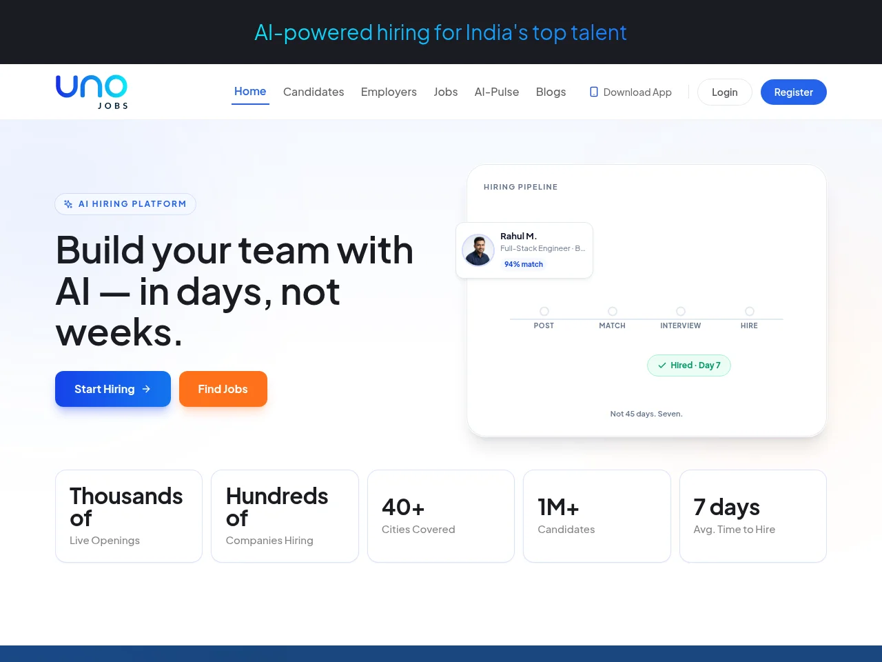 UnoJobs website screenshot