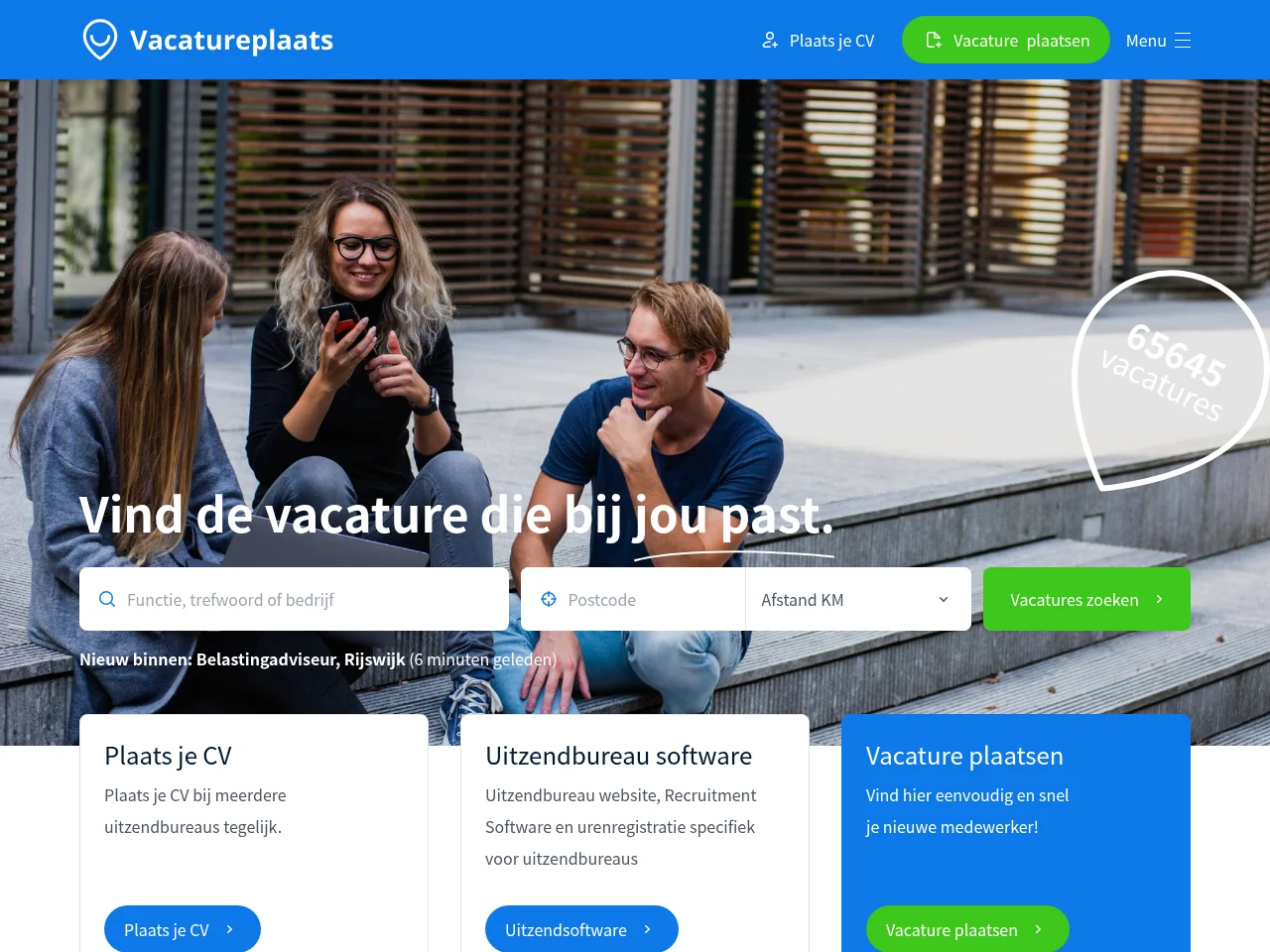 Vacatureplaats website screenshot