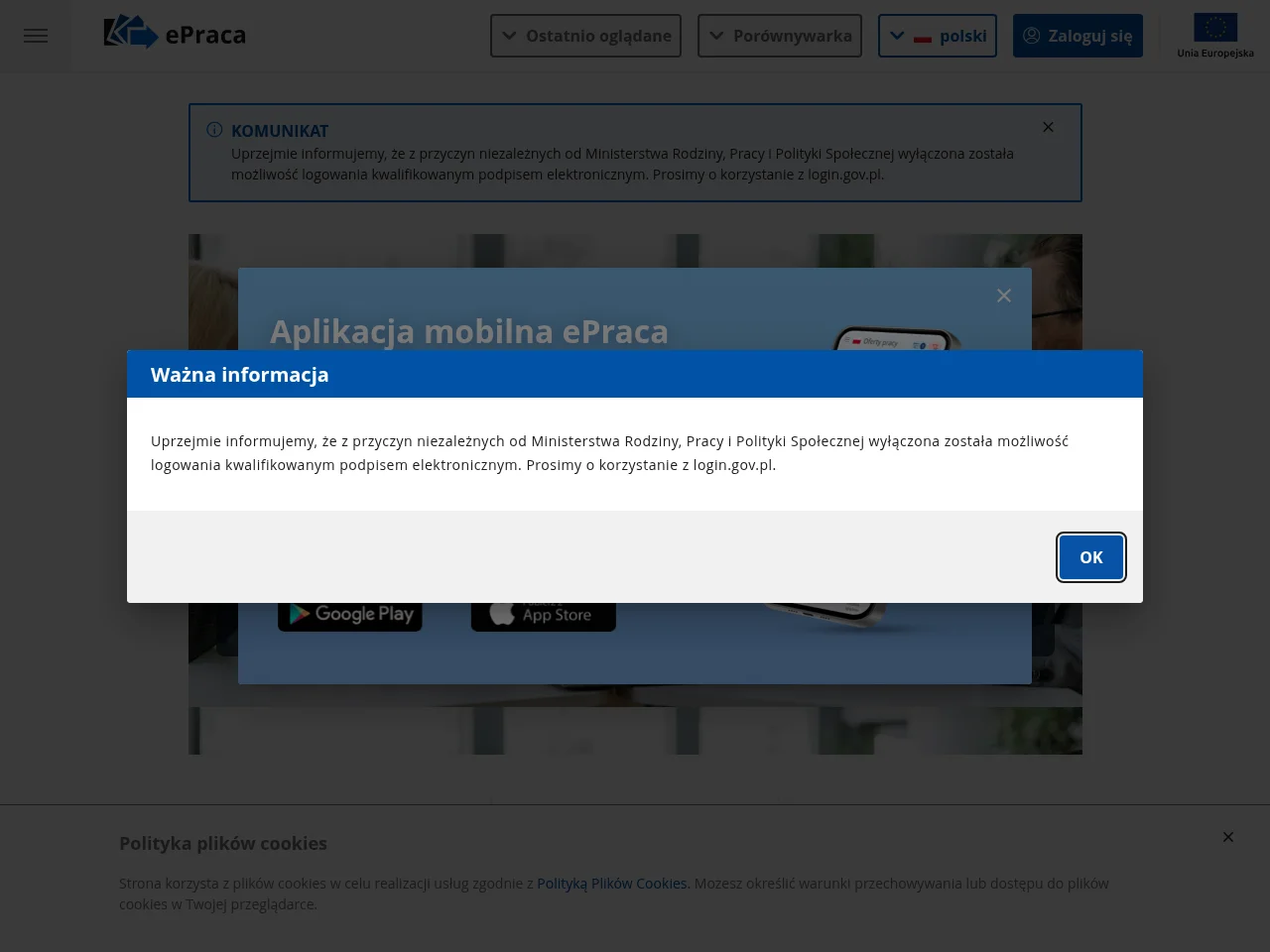 ePraca website screenshot