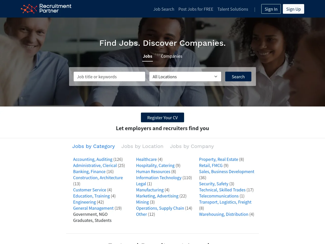 RecruitmentPartner website screenshot