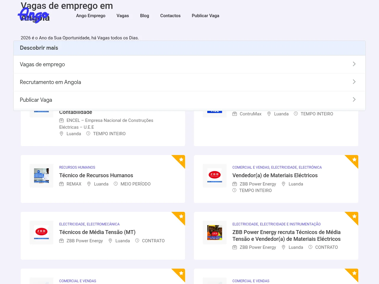Ango Emprego screenshot Ango Emprego website screenshot