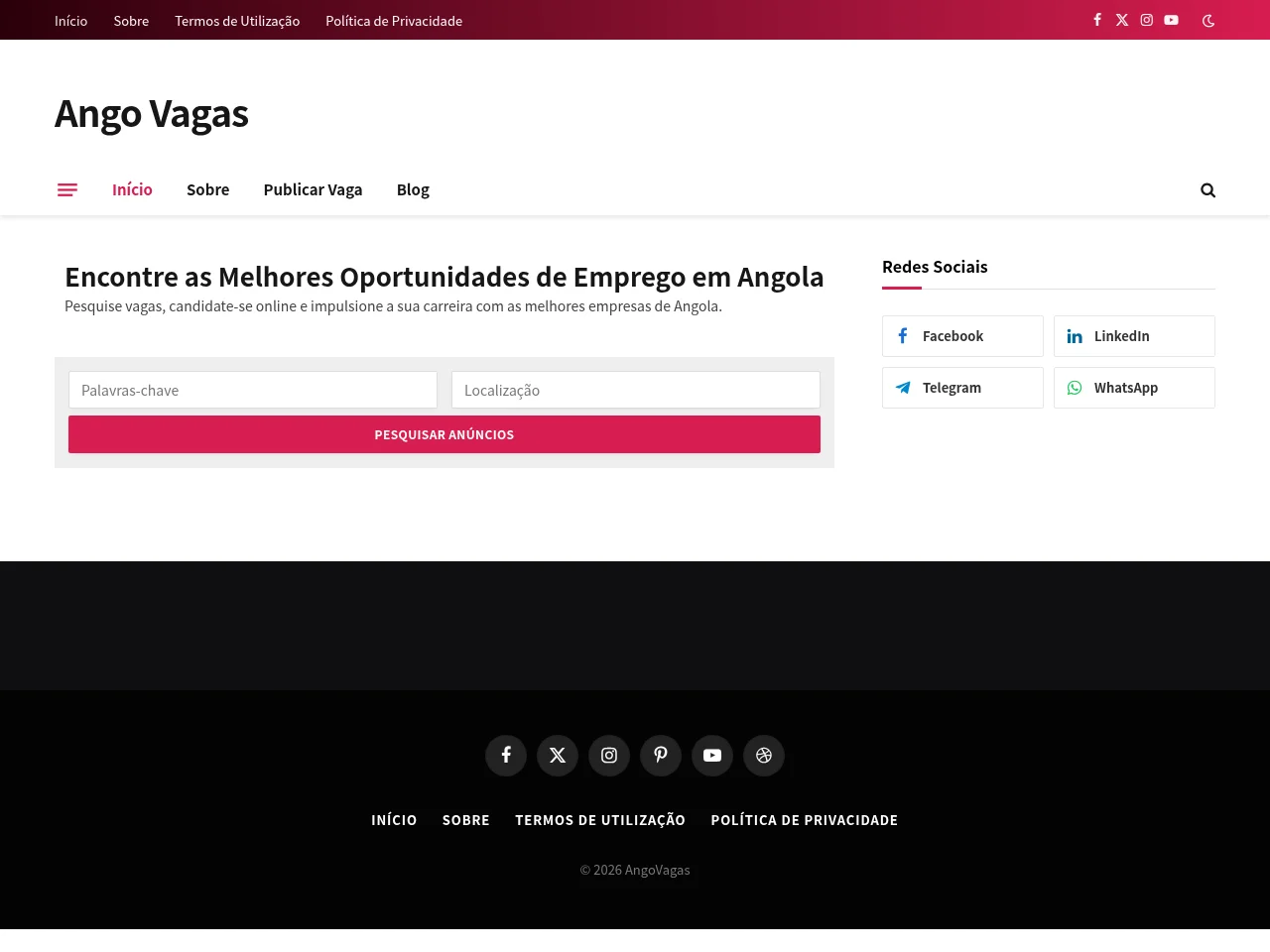 AngoVagas website screenshot