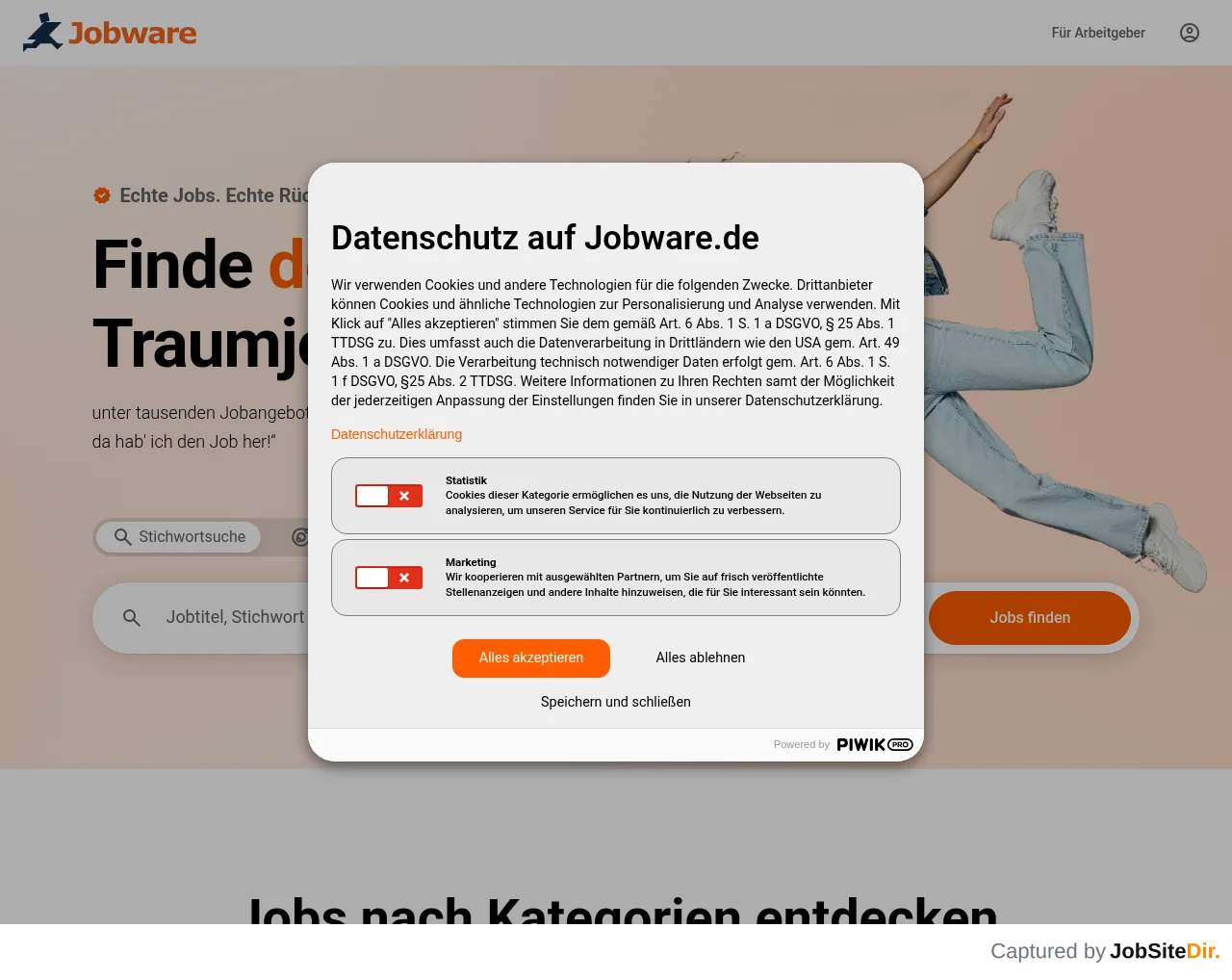 Jobware website screenshot