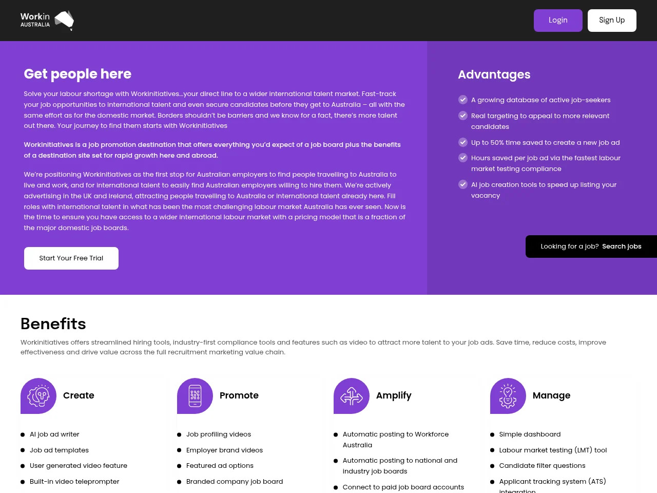 WorkinAustralia website screenshot