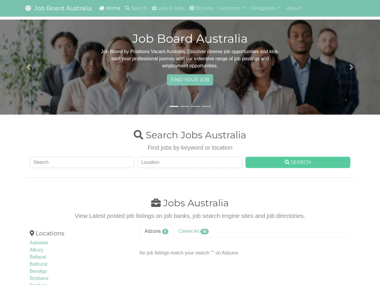 Jobs Australia website screenshot