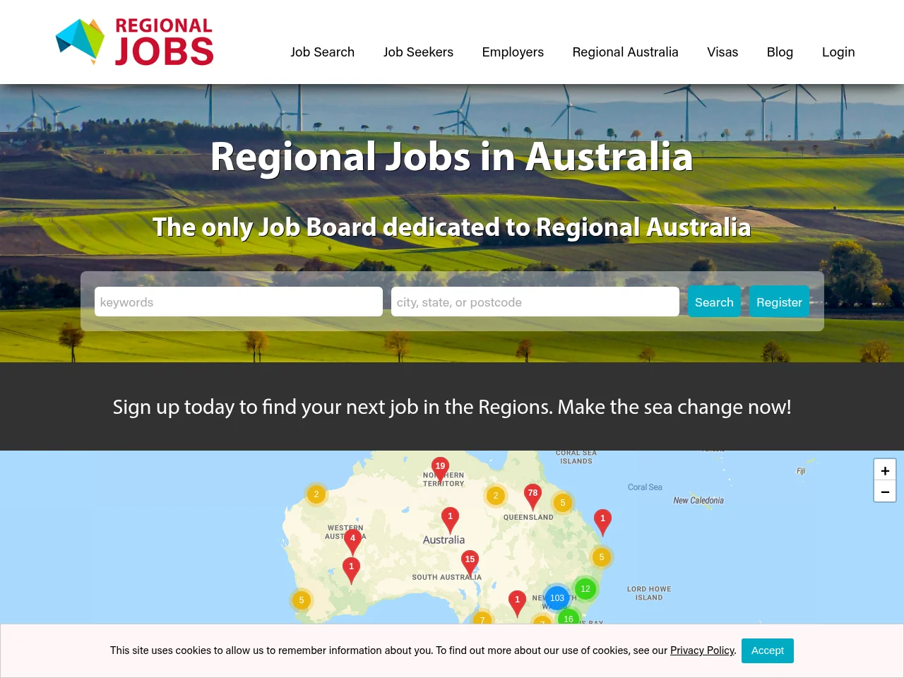 RegionalJobs website screenshot