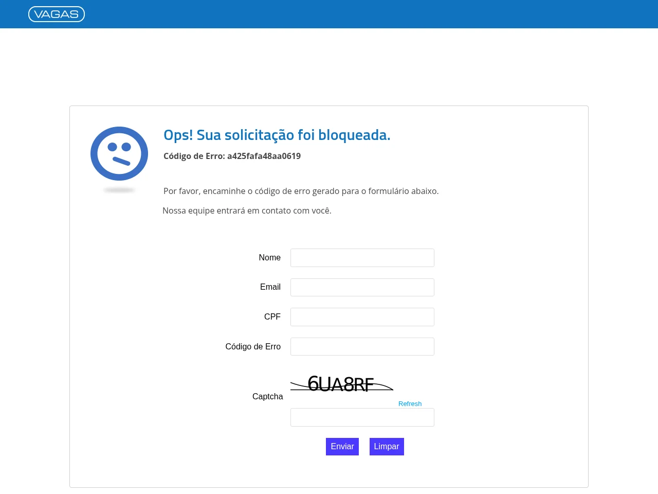 VAGAS website screenshot