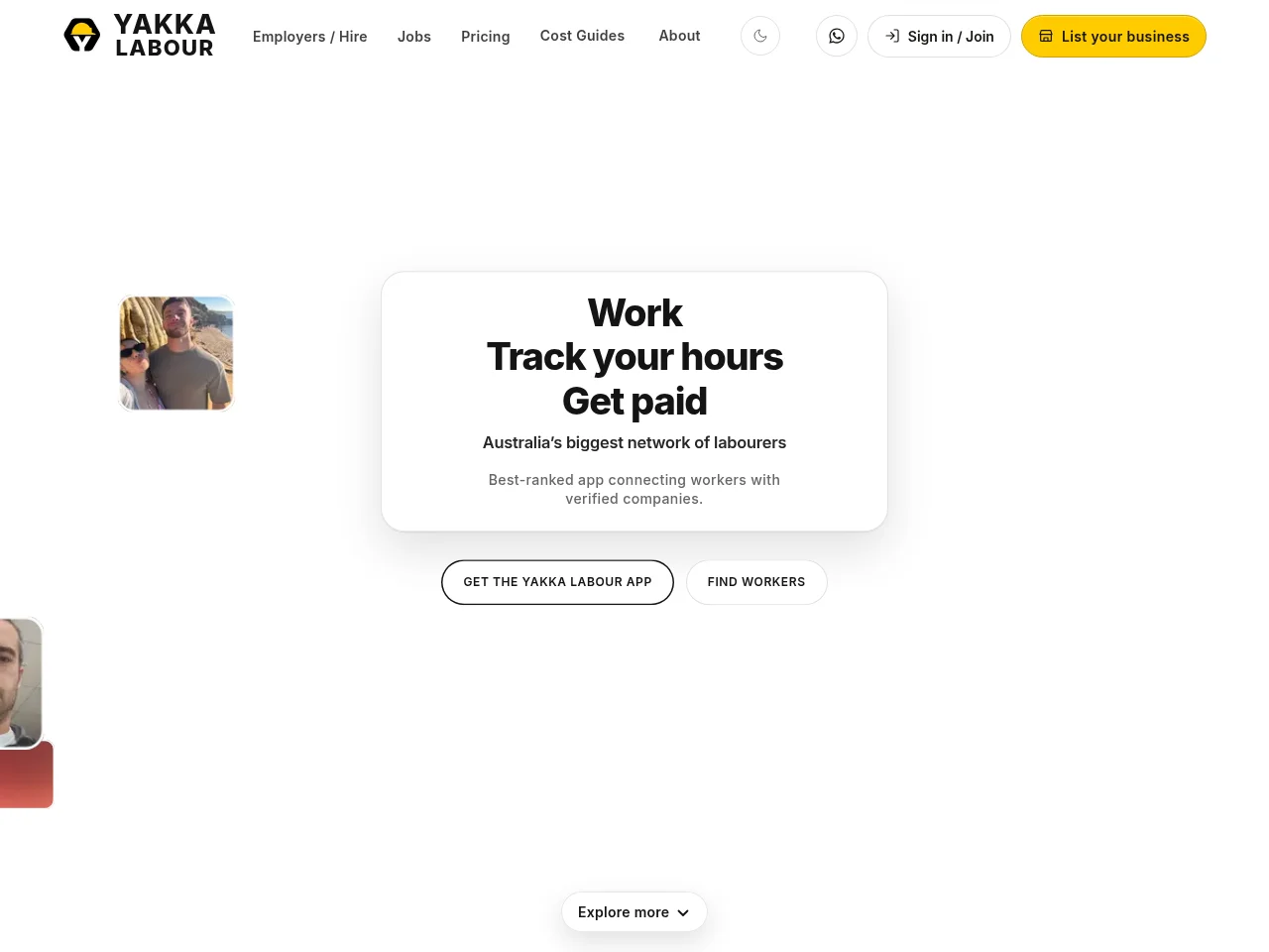 Yakka Labour screenshot Yakka Labour website screenshot