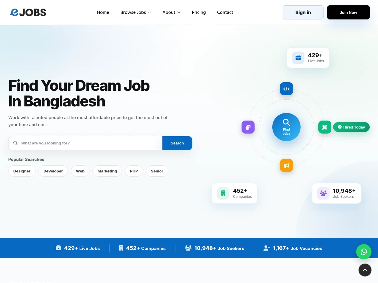 eJobs Bangladesh screenshot eJobs Bangladesh website screenshot
