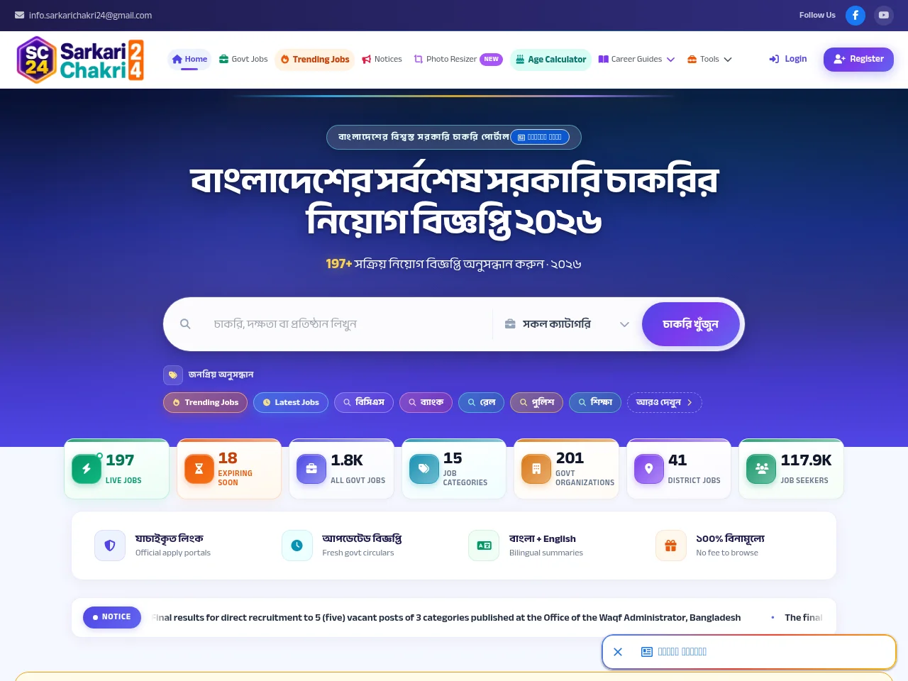 Sarkari Chakri 24 screenshot Sarkari Chakri 24 website screenshot