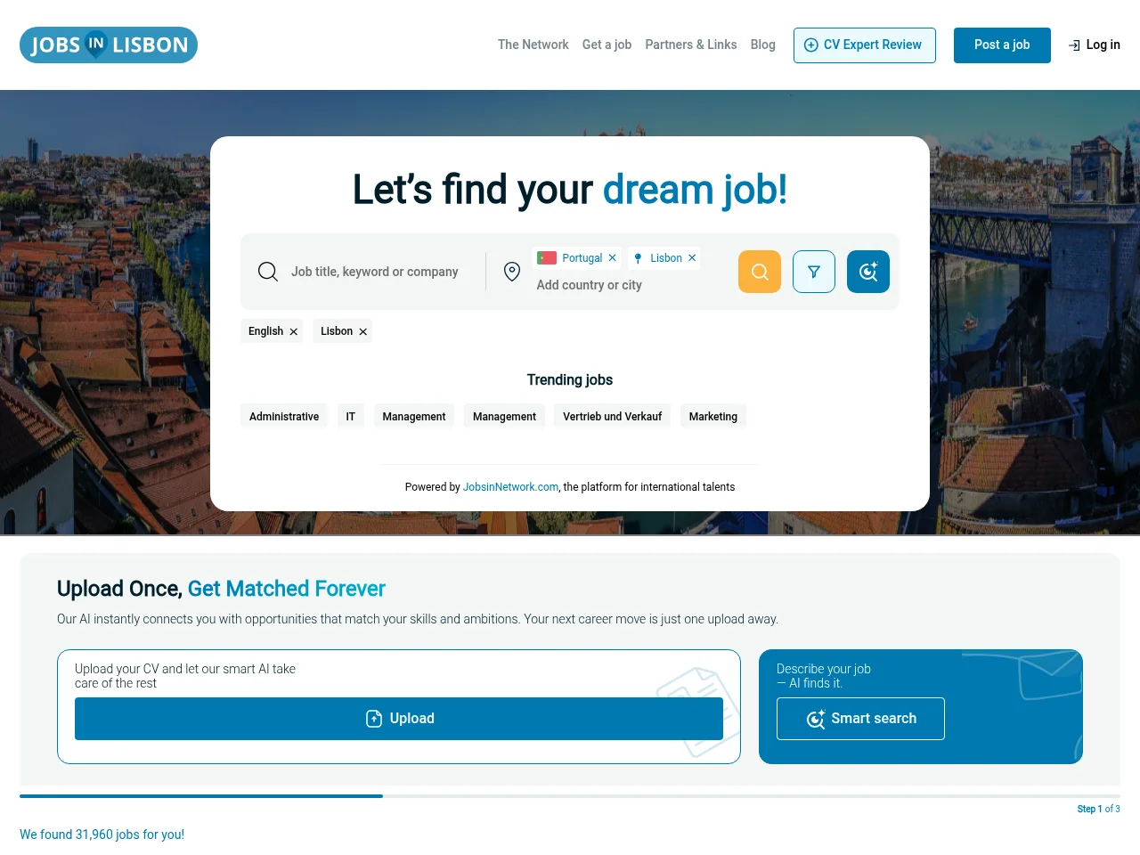 Jobs in Lisbon screenshot Jobs in Lisbon website screenshot