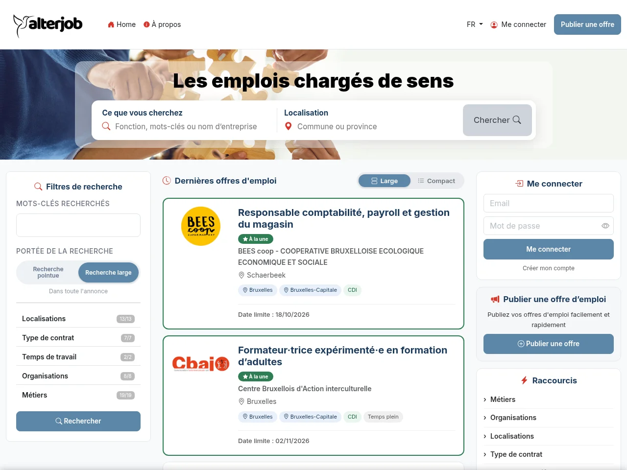 Alterjob screenshot Alterjob website screenshot