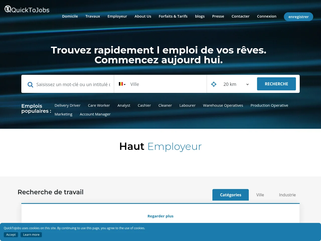 QuickToJobs screenshot QuickToJobs website screenshot