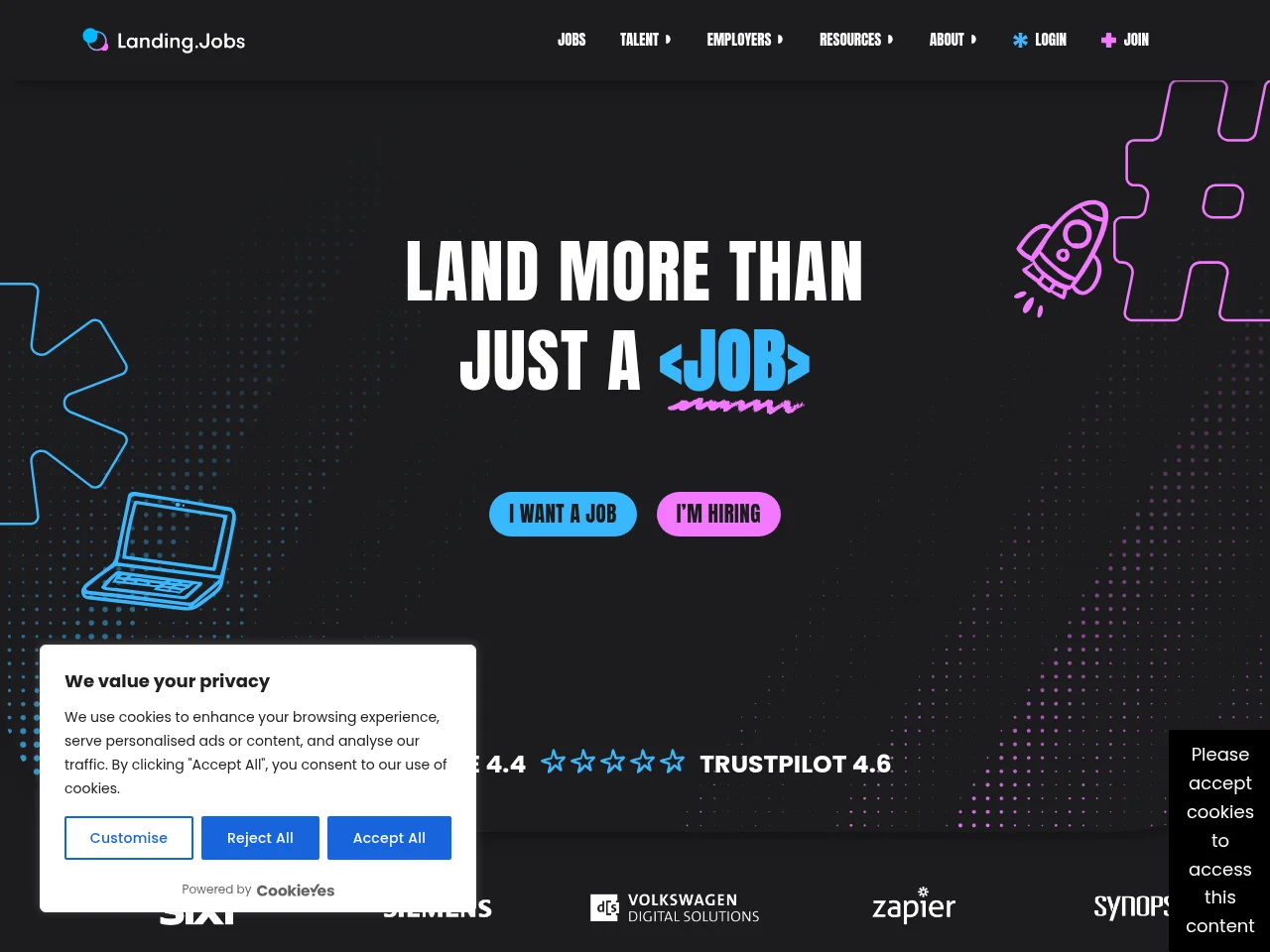 Landing screenshot Landing website screenshot