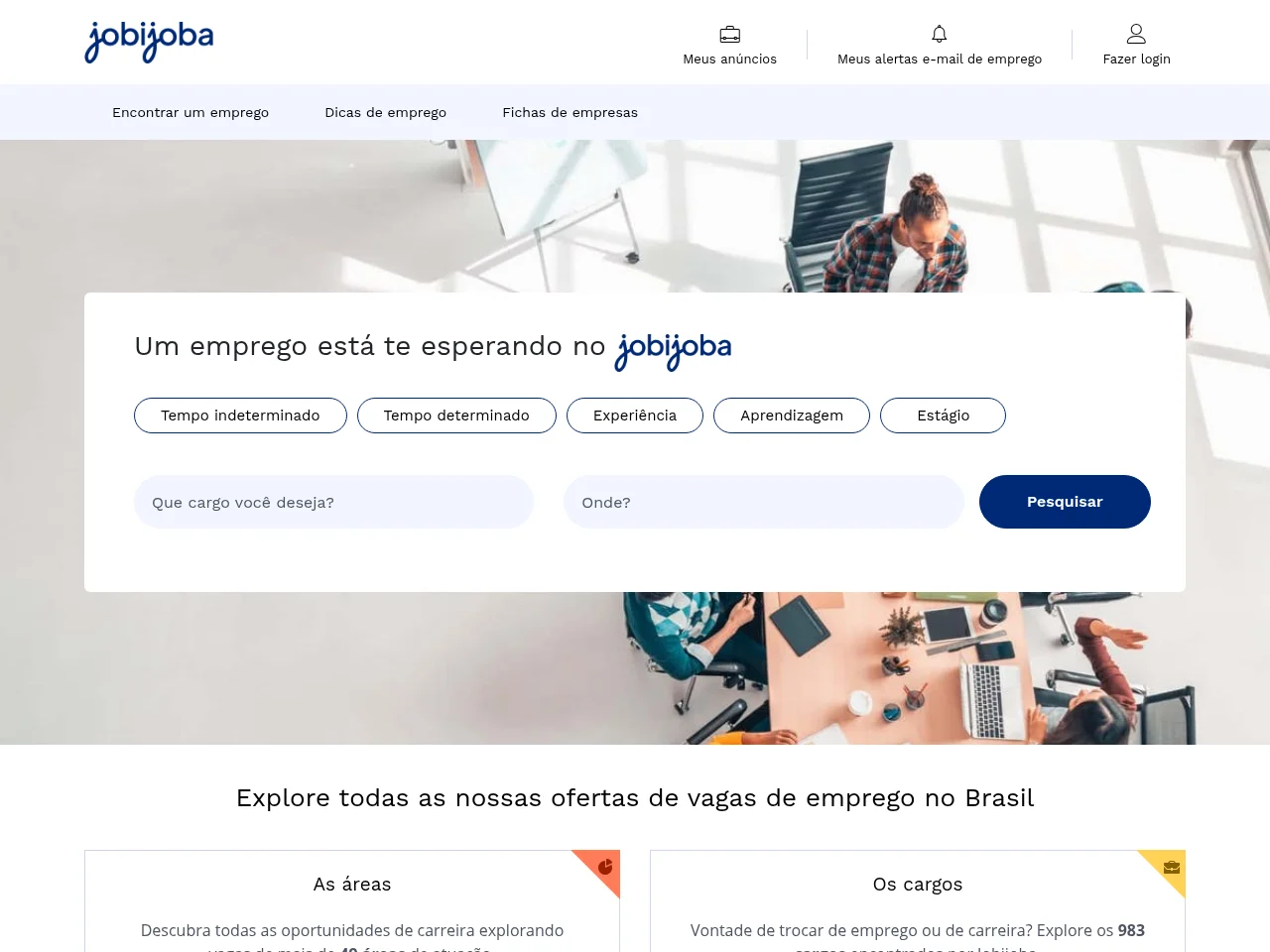 Jobijoba Brasil website screenshot