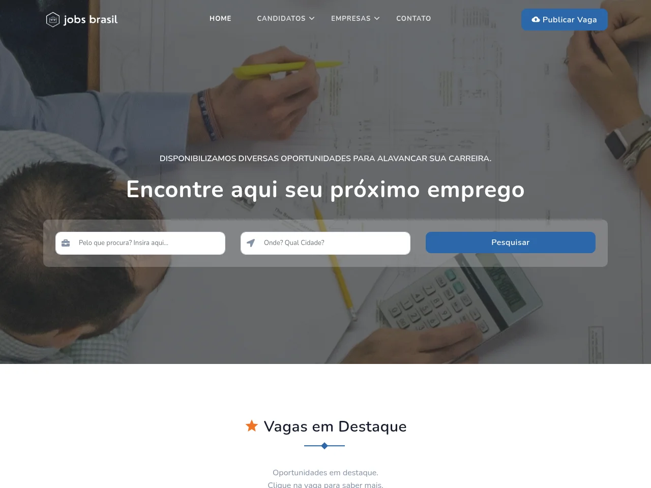 Jobs Brasil website screenshot