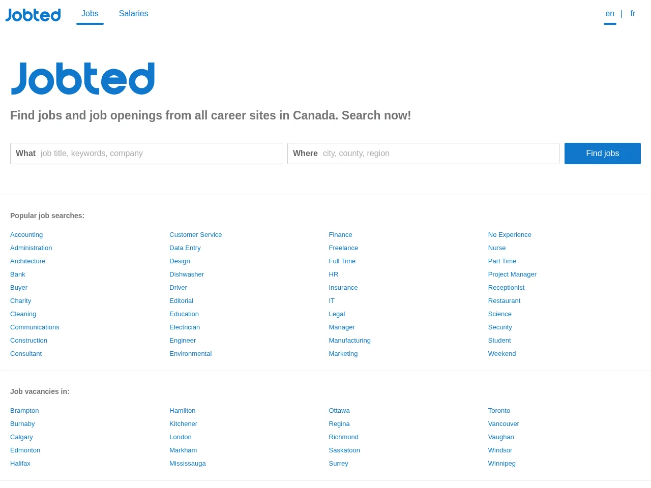 Jobted website screenshot