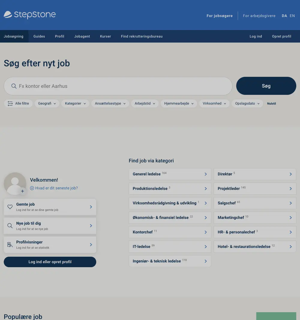 StepStone website screenshot