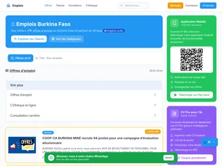 Afrique Emplois screenshot preview
