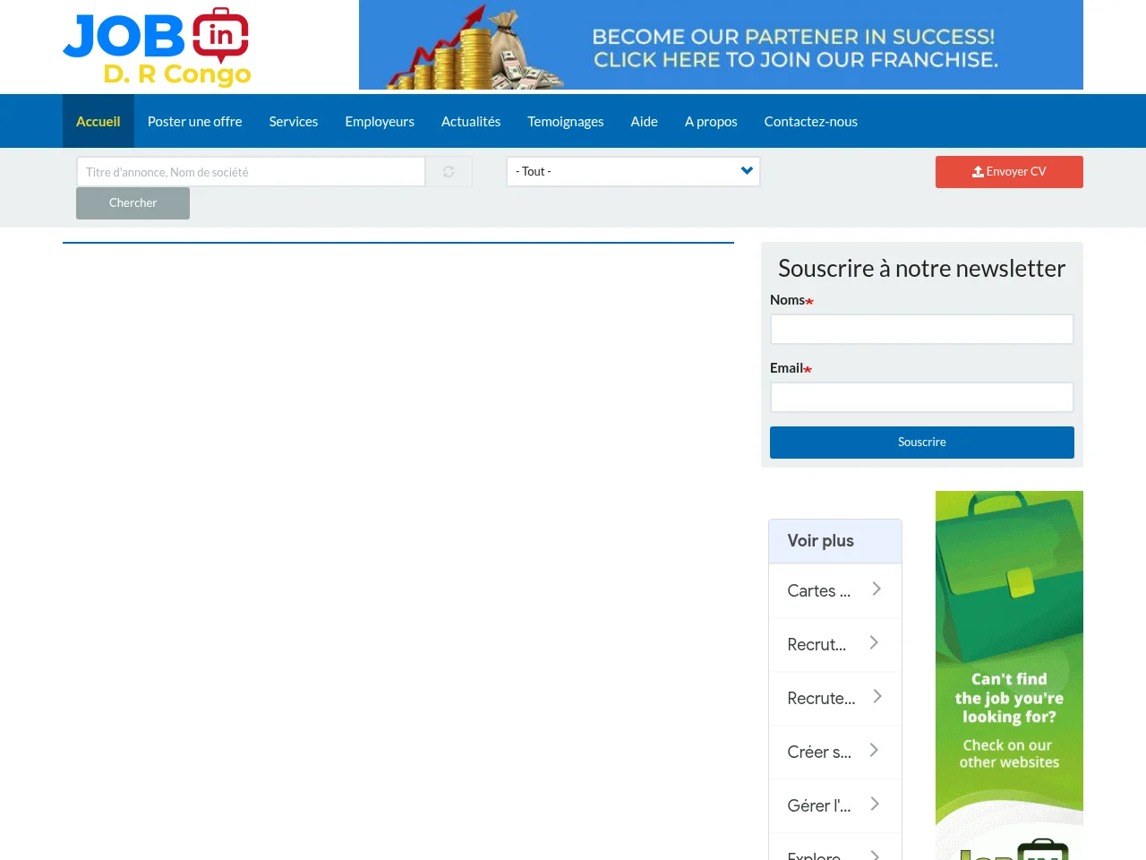 Job en RDC screenshot Job en RDC website screenshot