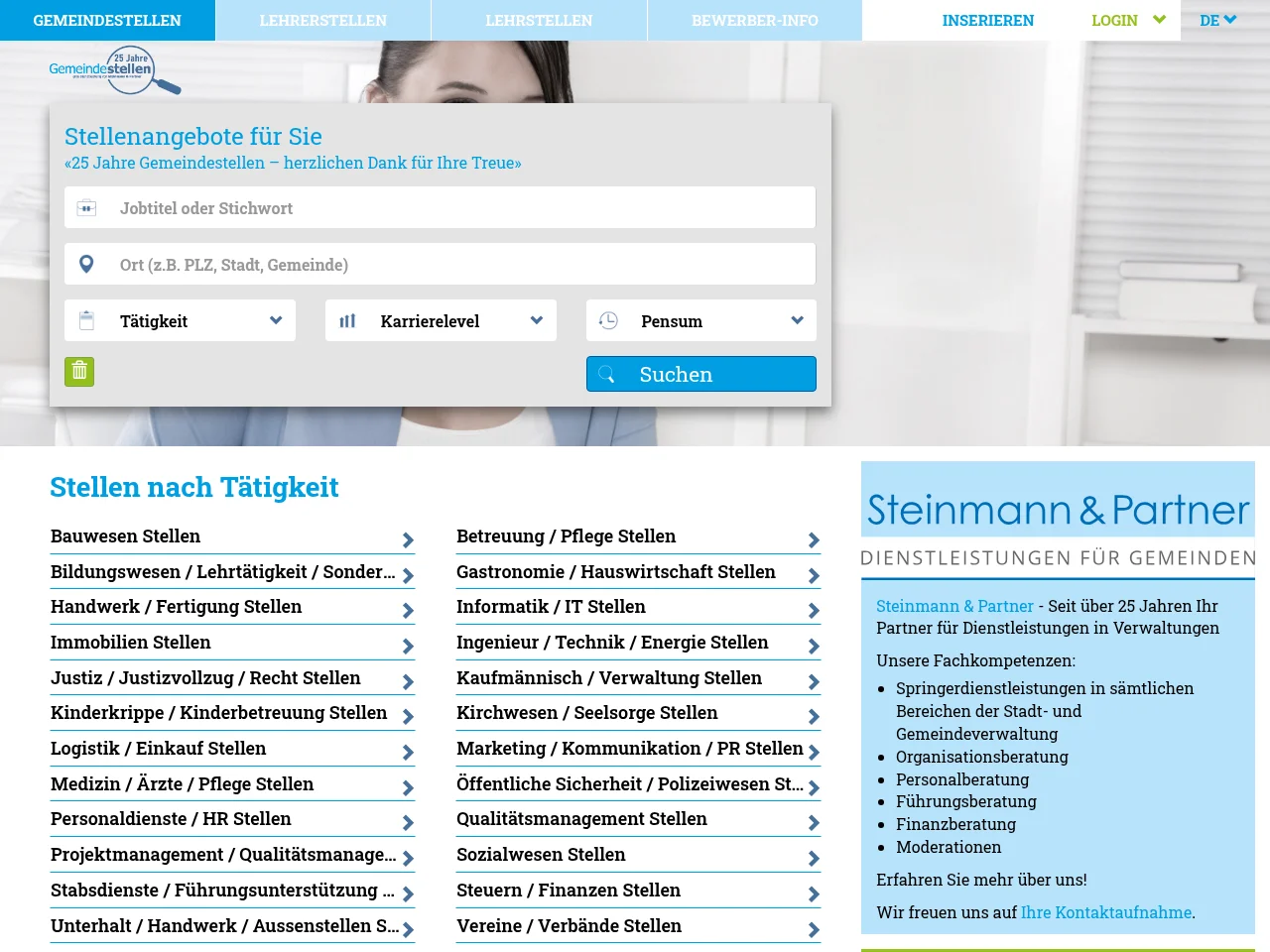 Gemeindestellen screenshot Gemeindestellen website screenshot
