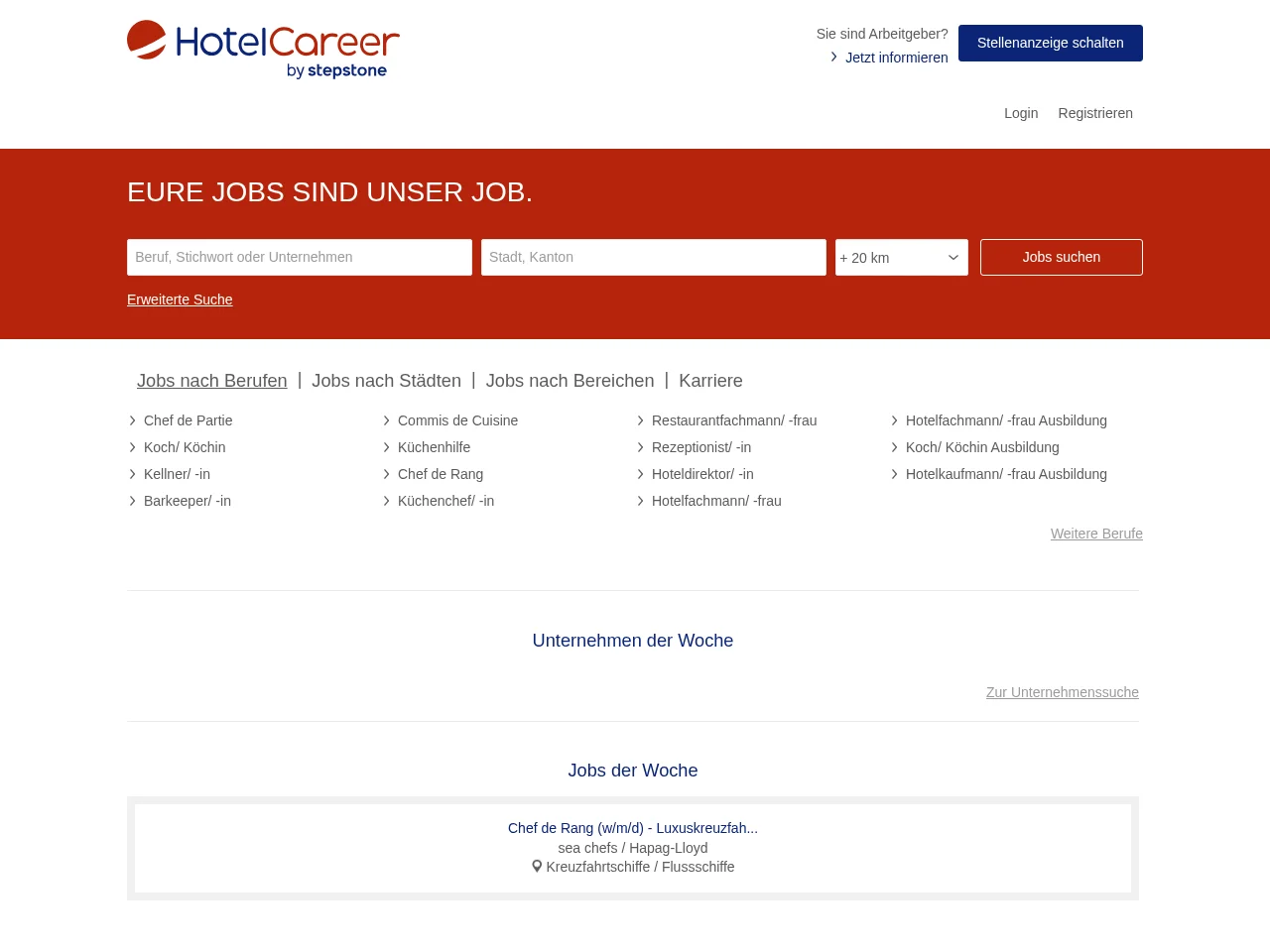 Hotelcareer screenshot Hotelcareer website screenshot