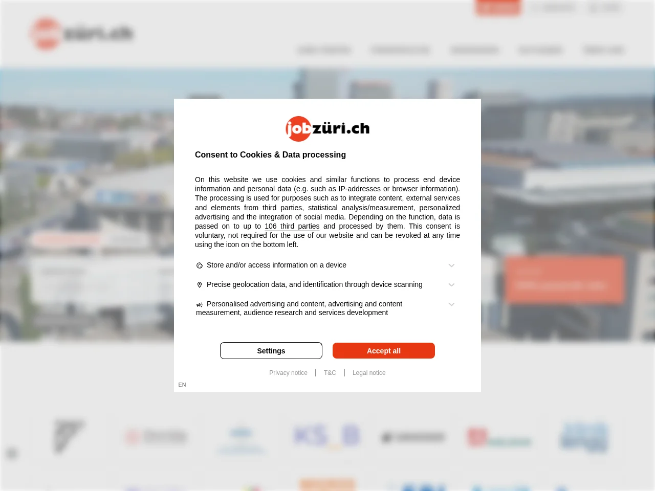 jobzüri website screenshot