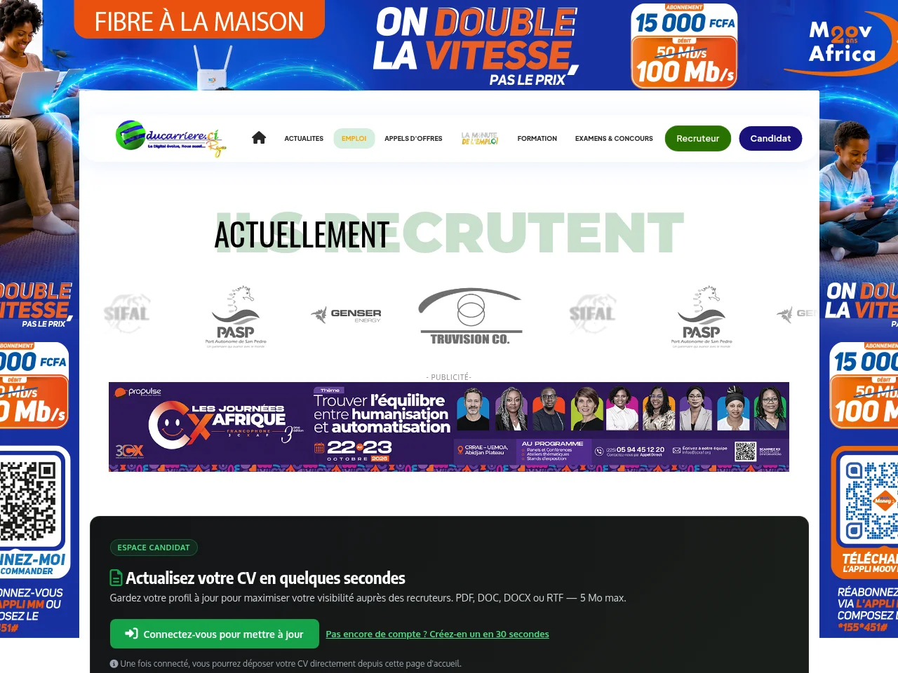 Emploi Educarrère website screenshot