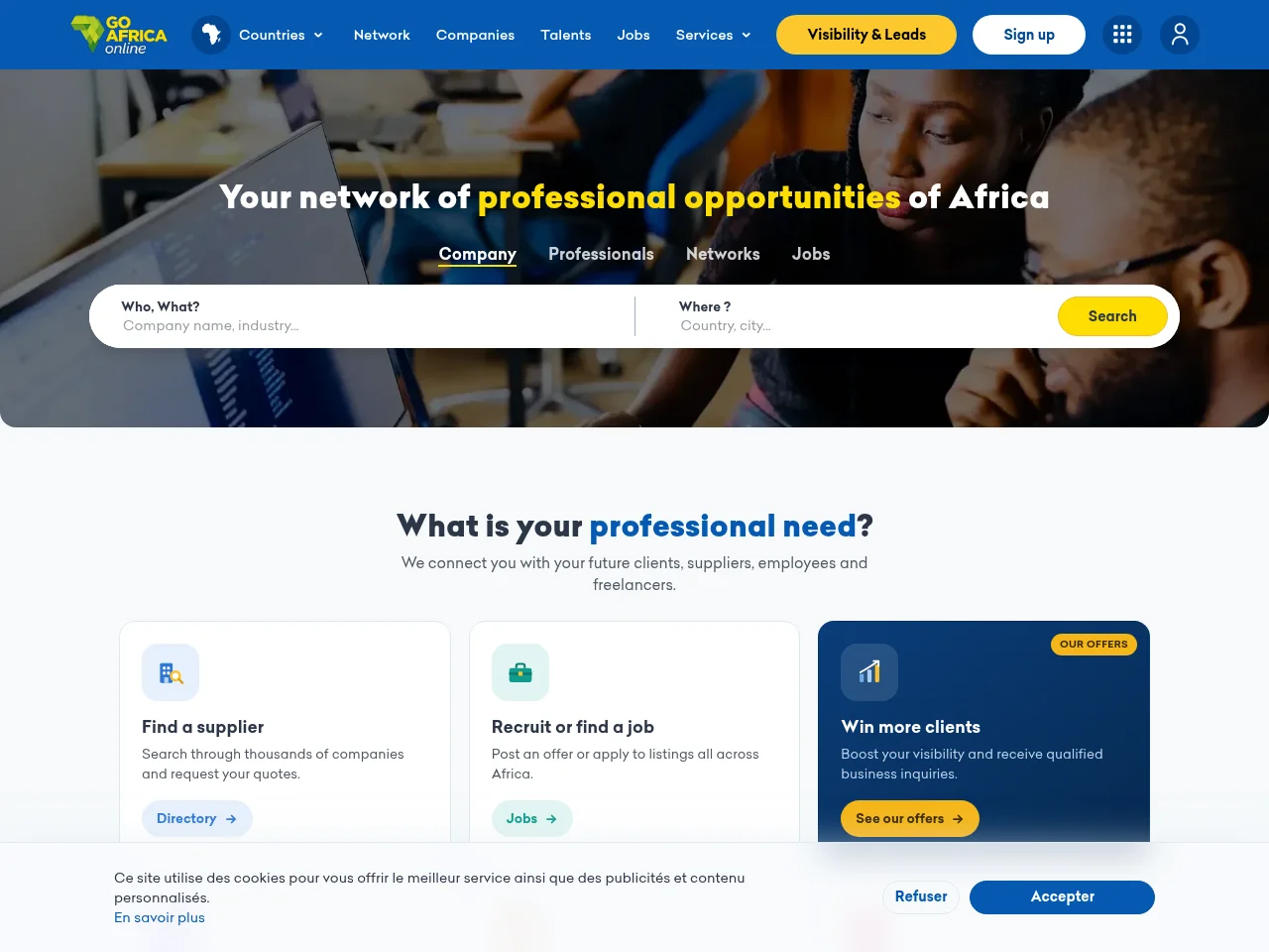 Go Africa Online screenshot Go Africa Online website screenshot