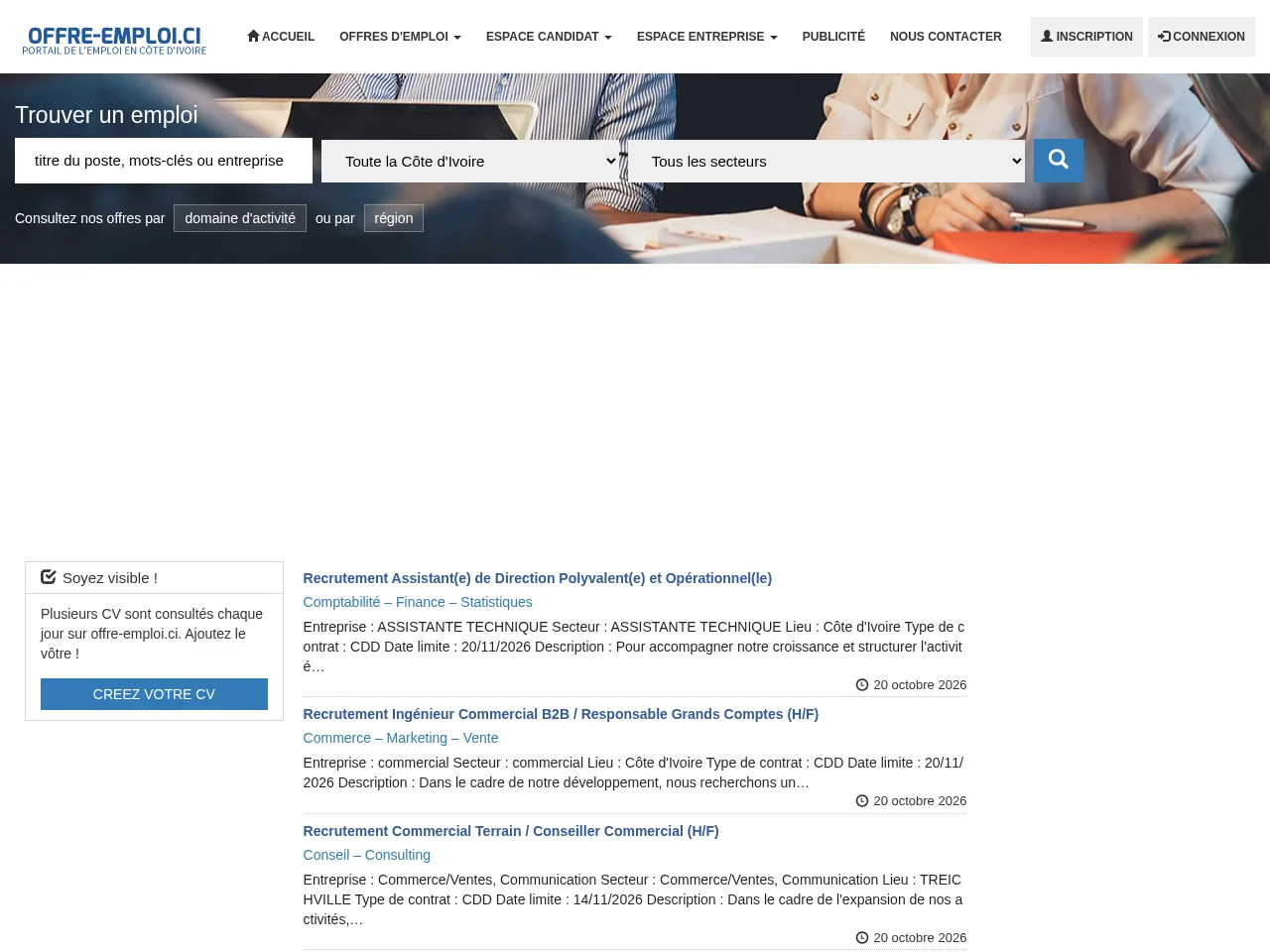 Offre-emploi screenshot Offre-emploi website screenshot