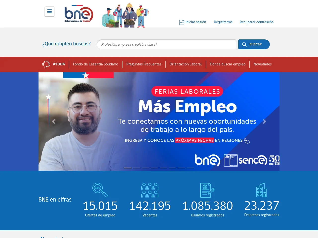 Bolsa Nacional de Empleo website screenshot
