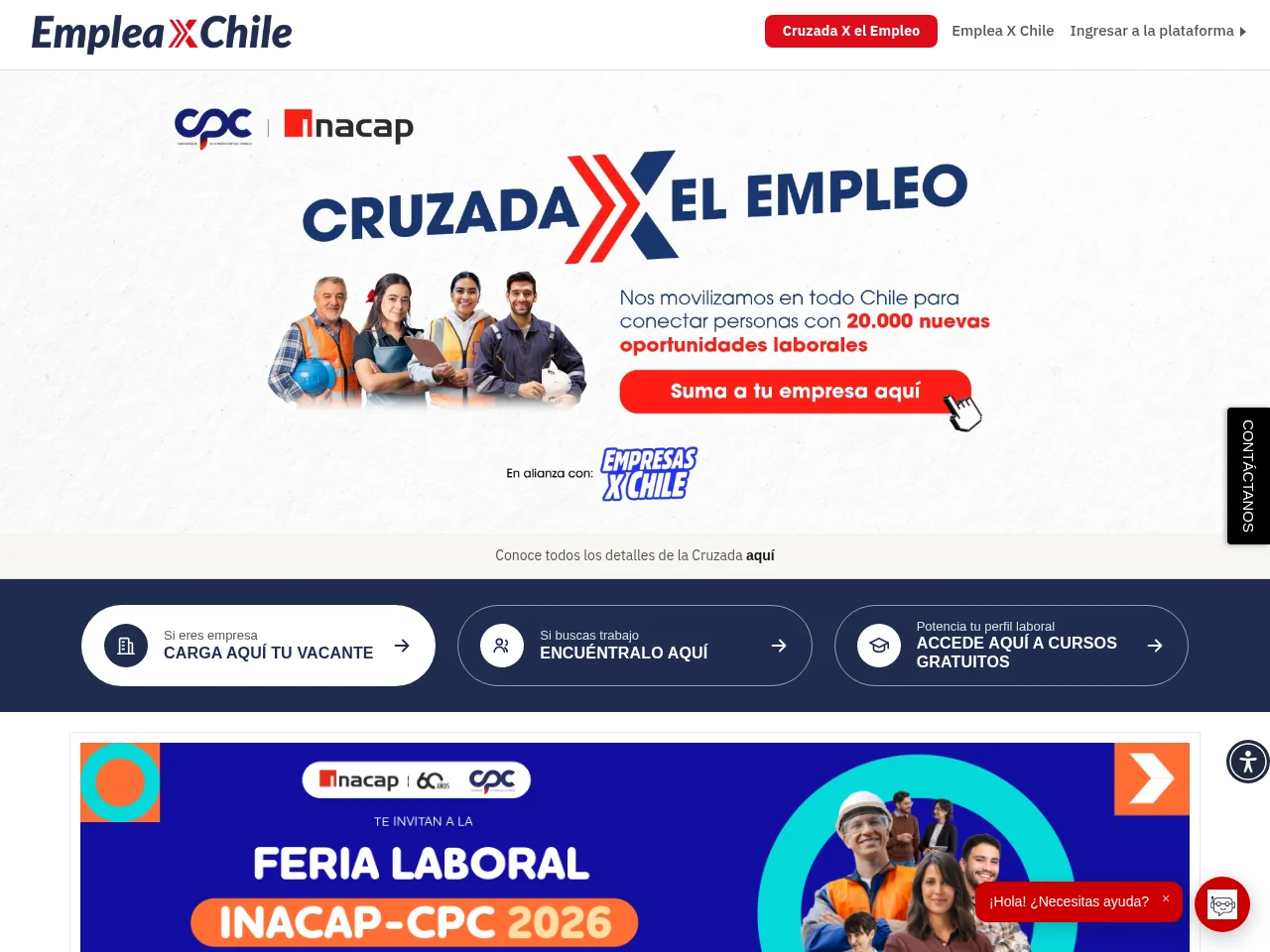 Emplea X Chile screenshot Emplea X Chile website screenshot