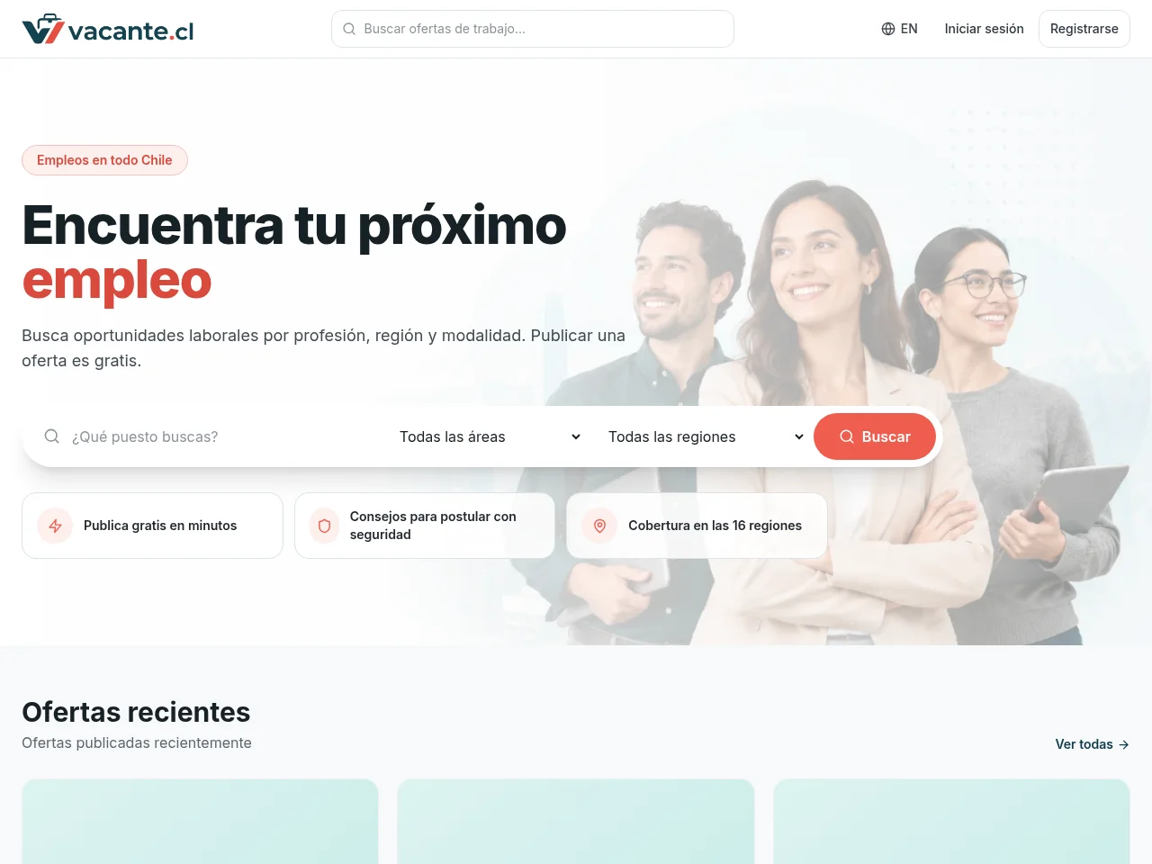 vacante website screenshot
