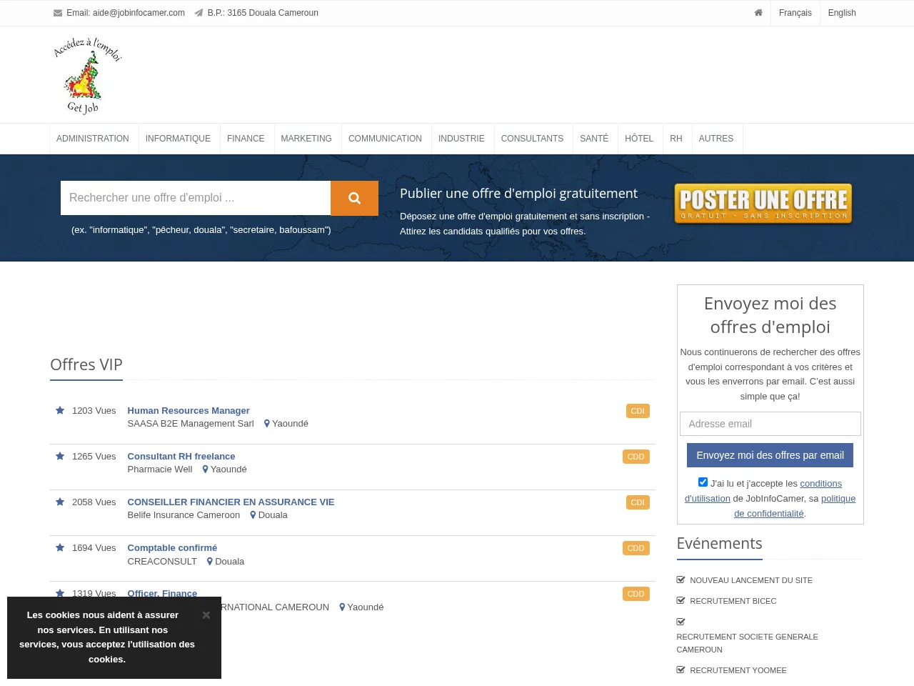 JobInfoCamer website screenshot