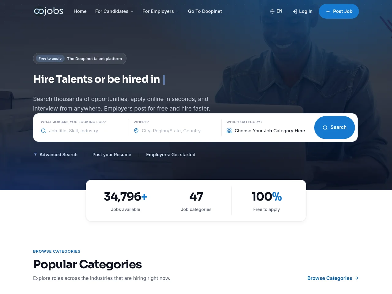 DooJobs screenshot DooJobs website screenshot